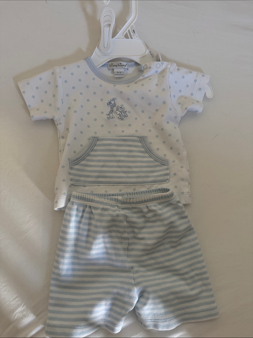 Kissy Kissy Blue Polka Dot & Stripe Two-Piece Set